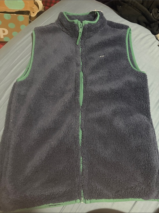 Vineyard Vines Other - Vineyard Vines Navy Fleece Vest with Green Trim - Kids